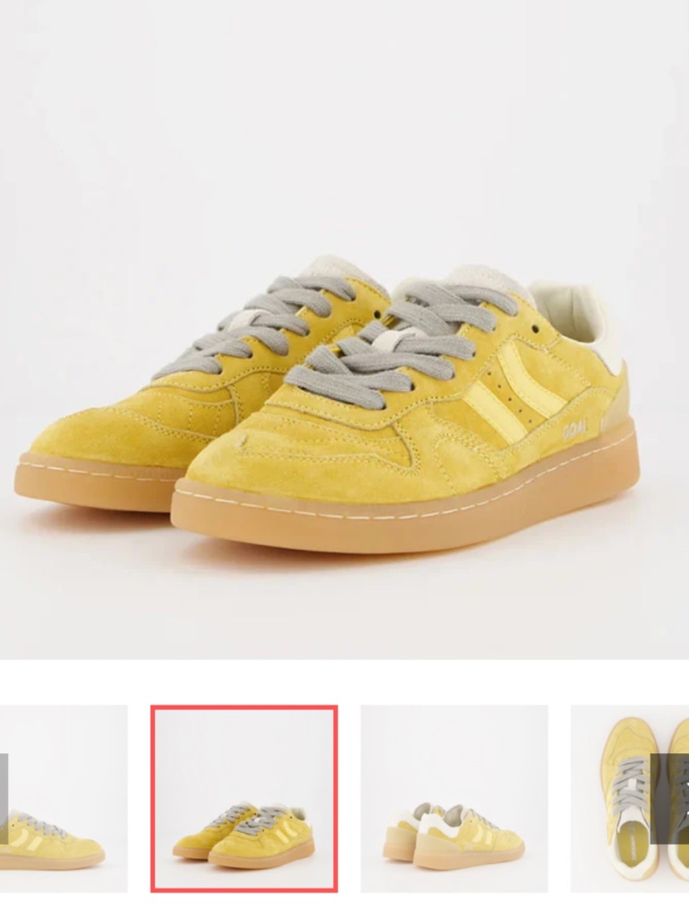 Coolway Goal Yellow Blaze Suede Sneakers with Gray Laces